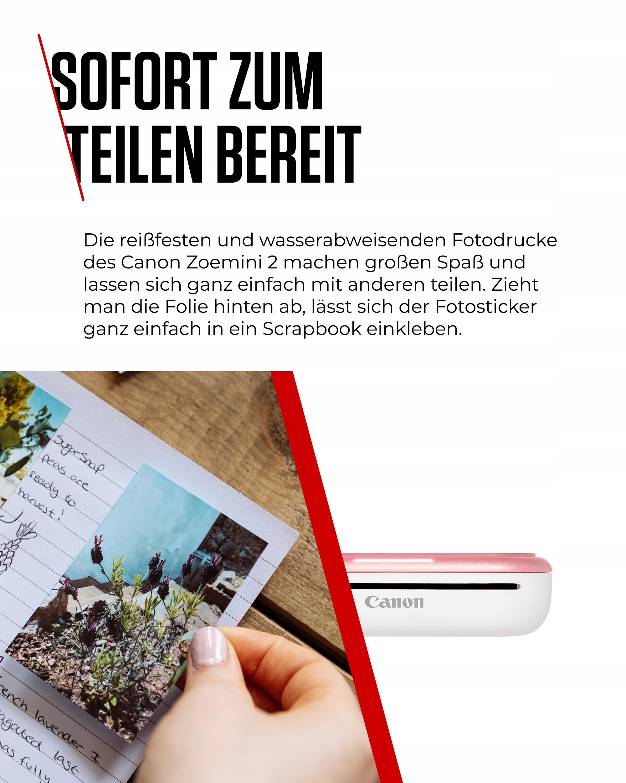 CANON Zoemini 2 Mobile Photo Printer Pink ZINK 30 Sheets — miniatura 8