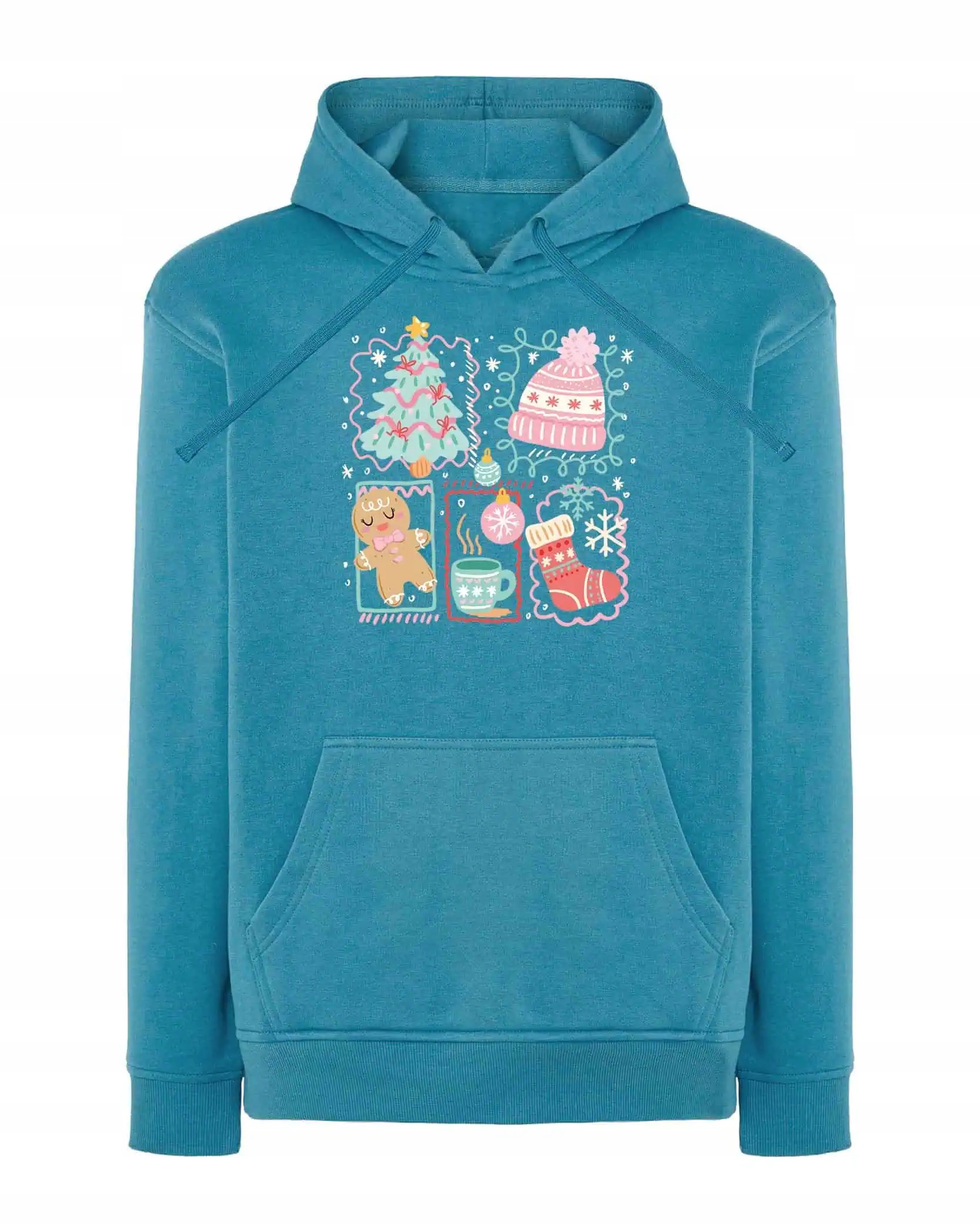 Mikina s kapucí Vánoční kreslený styl XL