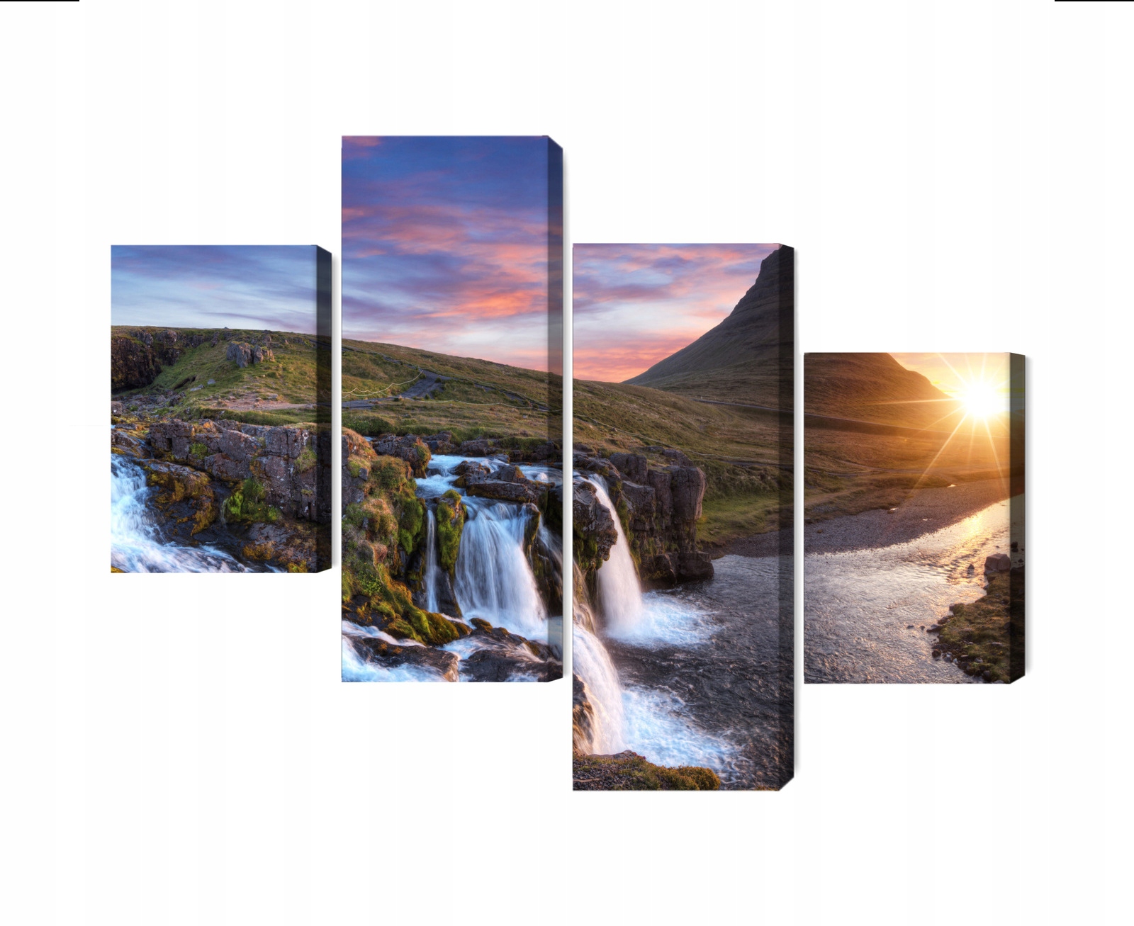 Vícedílný obraz Hora Kirkjufell s vodopády Canvas 240x150