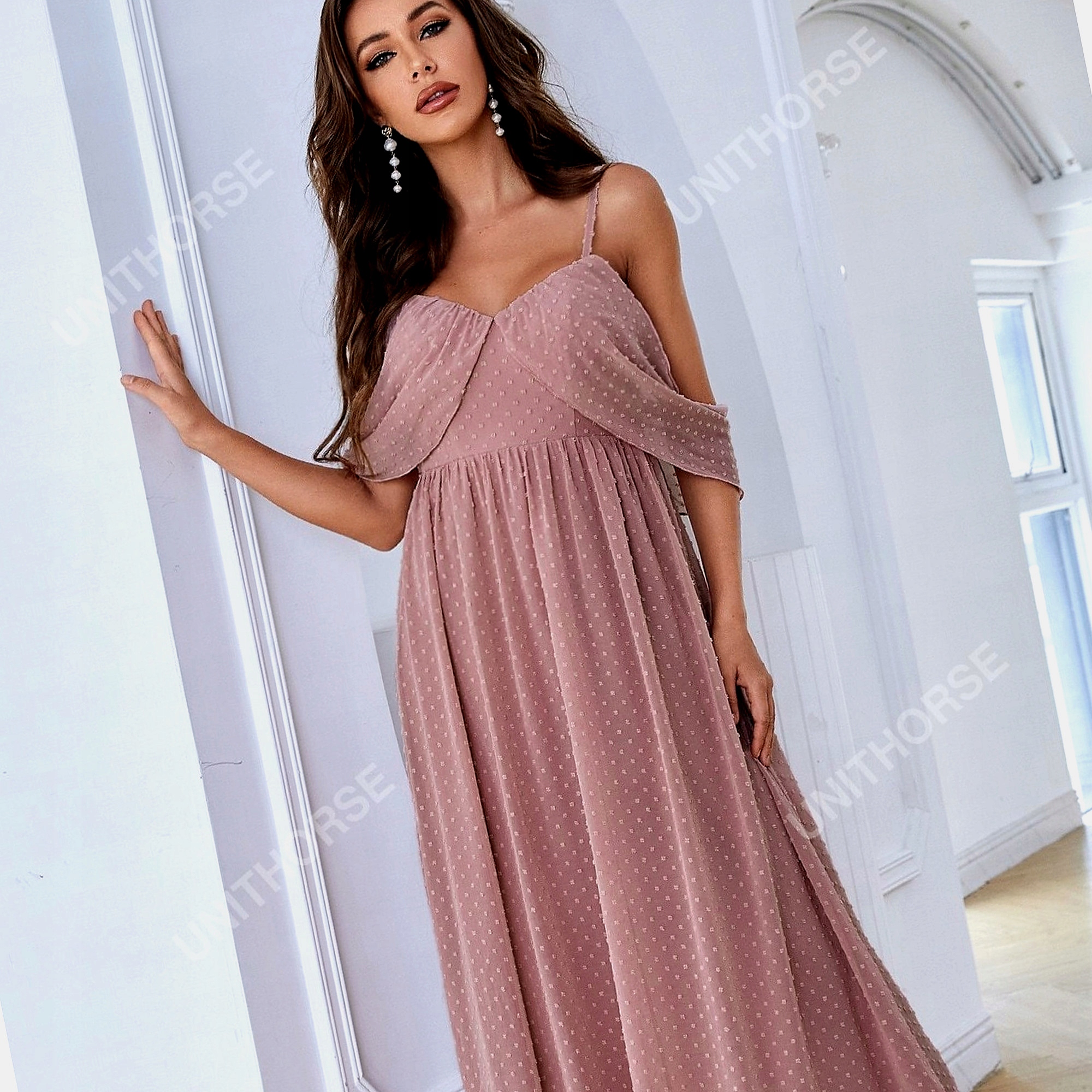 Šaty Plumeti Dusty Pink Balová Lehká Dámská S 36
