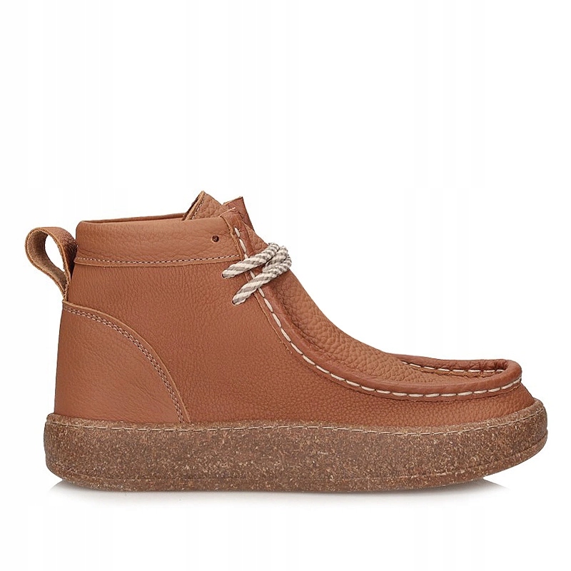 Kožené profilované kotníkové boty s botami Ravini 241520 Tan Nubuck
