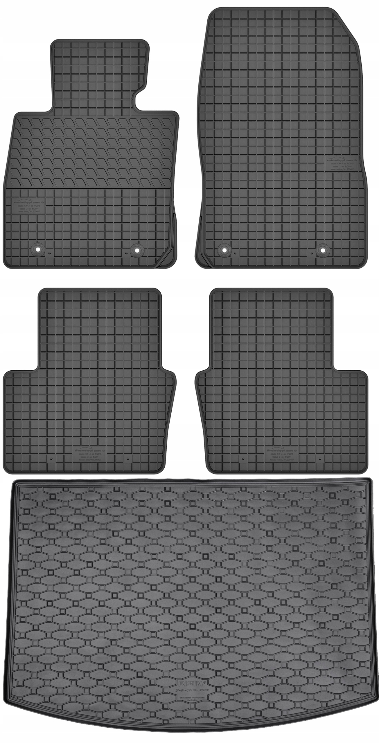 Mazda CX-3 Crossover 2015-2021 Sada Koberce batožinový priestor