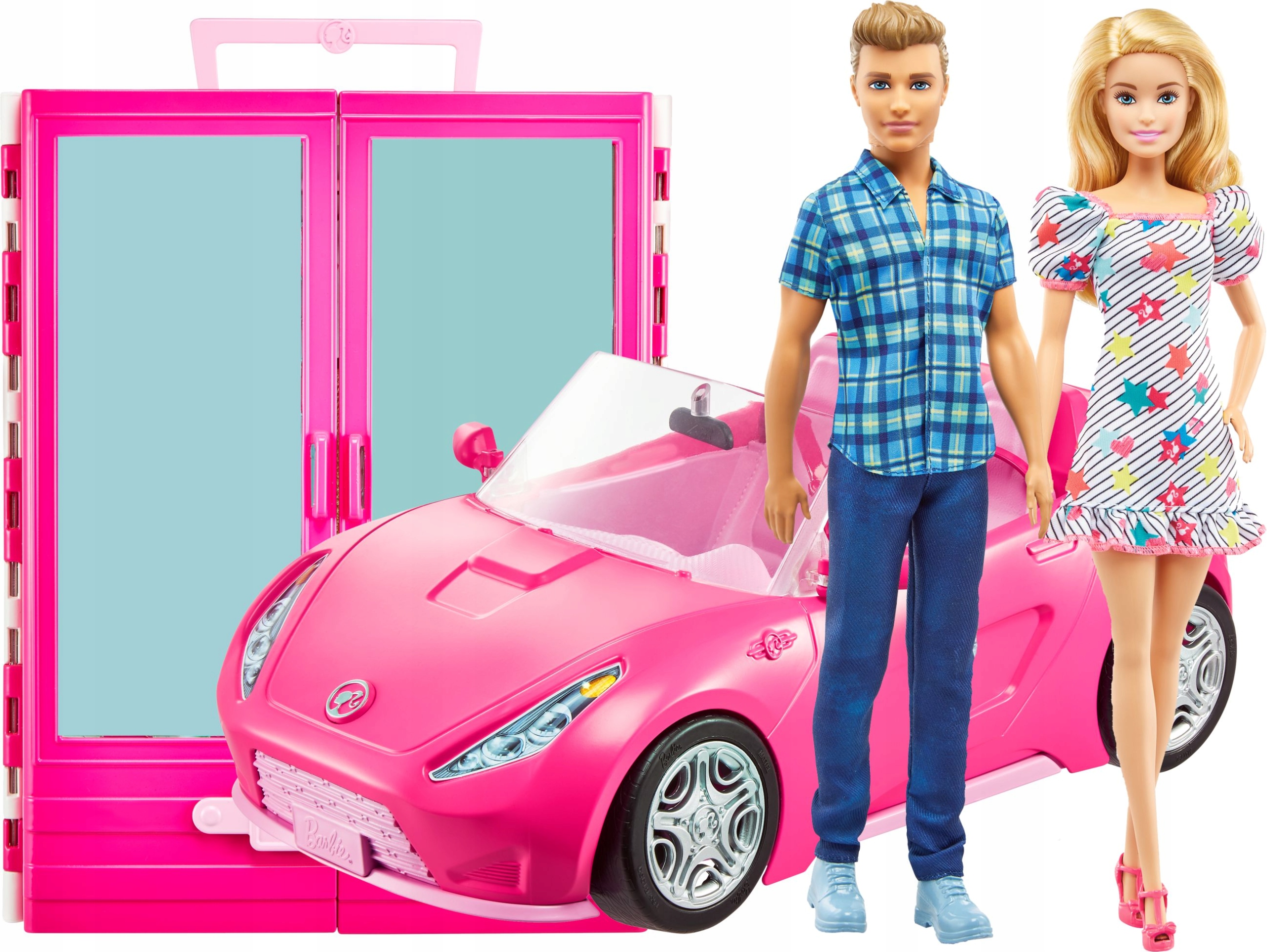 

Barbie Duży Zestaw 3W1 Auto Szafa 2 Lalki GVK05