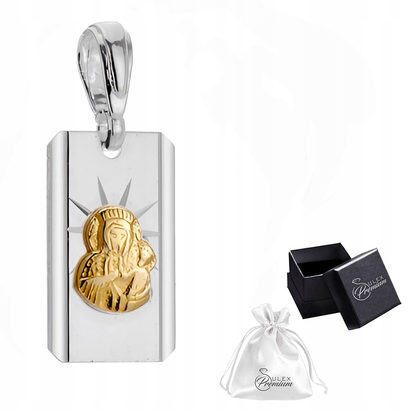 Stříbrný medailonek ryzost 925 Přívěsek Přívěsek Panna Maria Čenstochovská
