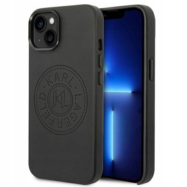 Karl Lagerfeld Etui Leather Perforated Logo iPhone 14 Plus Czarny