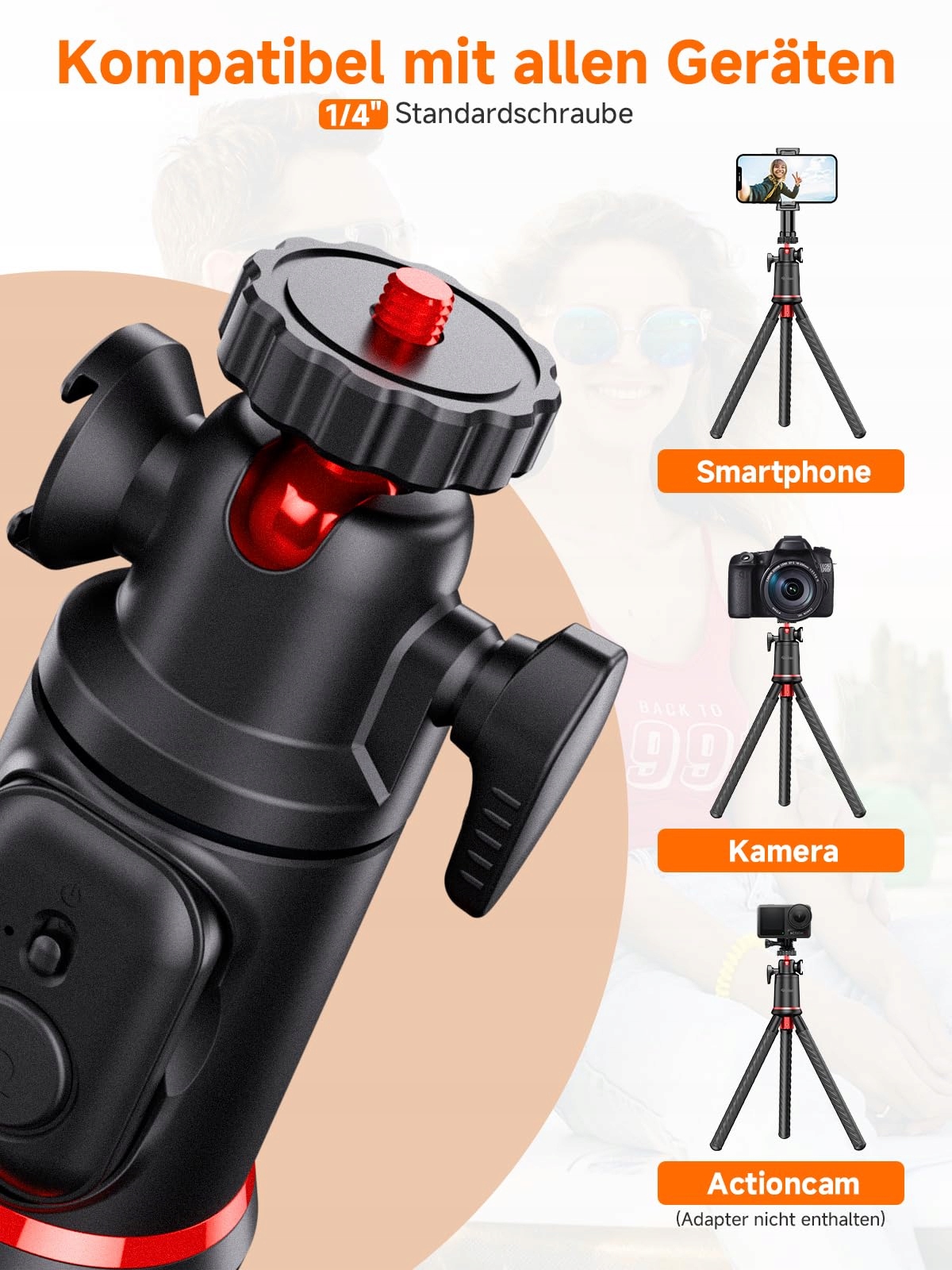 Rollei Easy Creator MonkeyPod elastyczny mini statyw i kijek do selfie — miniatura 3