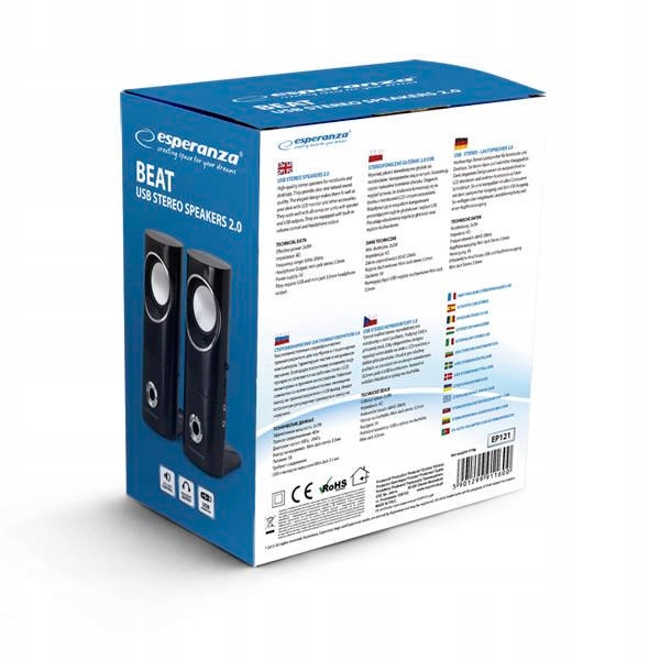 GŁOŚNIKI KOMPUTEROWE 2.0 DO LAPTOPA PC USB 6W Moc głośników (RMS) 3 W