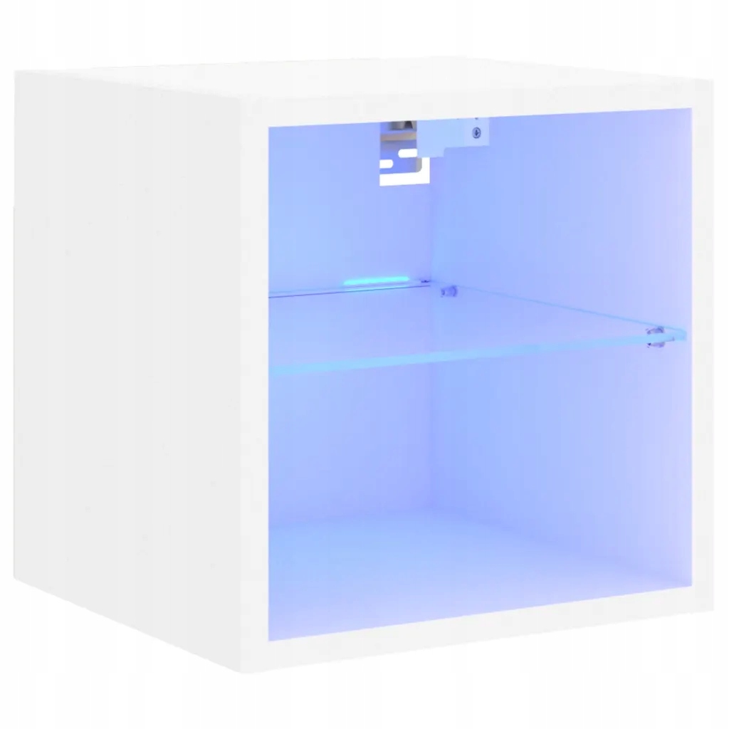 Nástěnná Tv skříňka s Rgb Led osvětlením, bílá, 30x28,5x30 cm