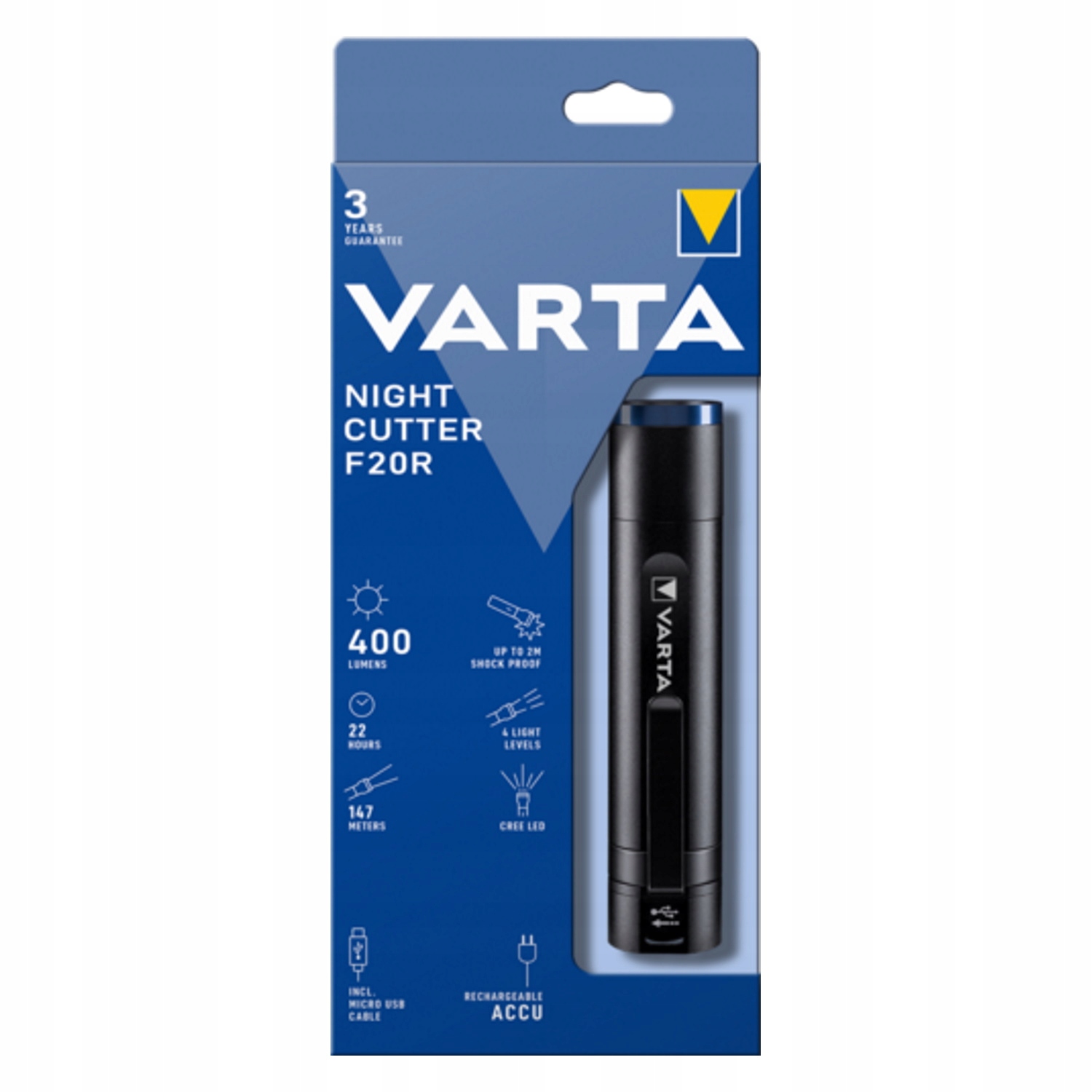 Varta Night Cutter F20R latarka akumulator 400lm
