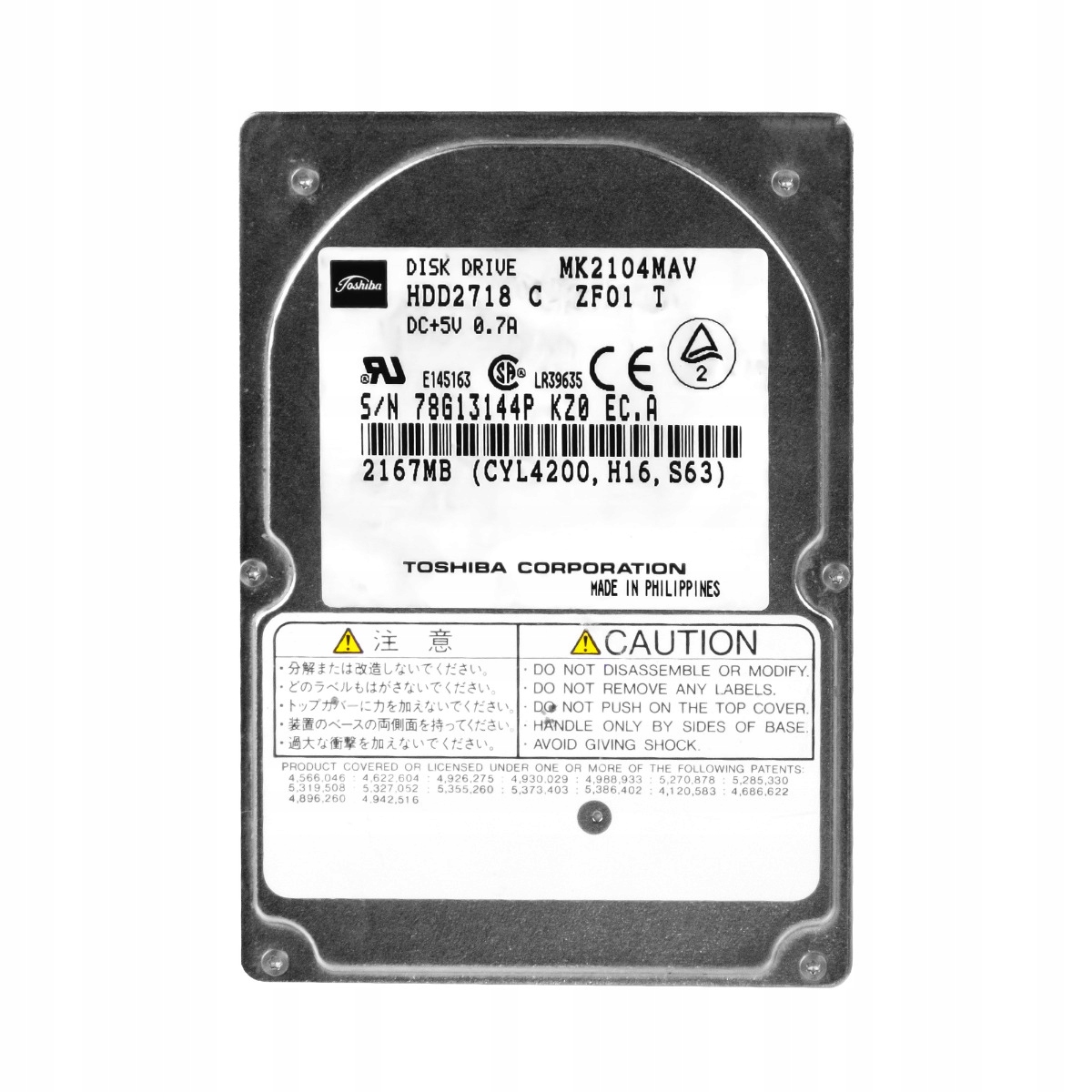 Toshiba 2,1 Gb 4,2K Ata 2,5'' MK2104MAV