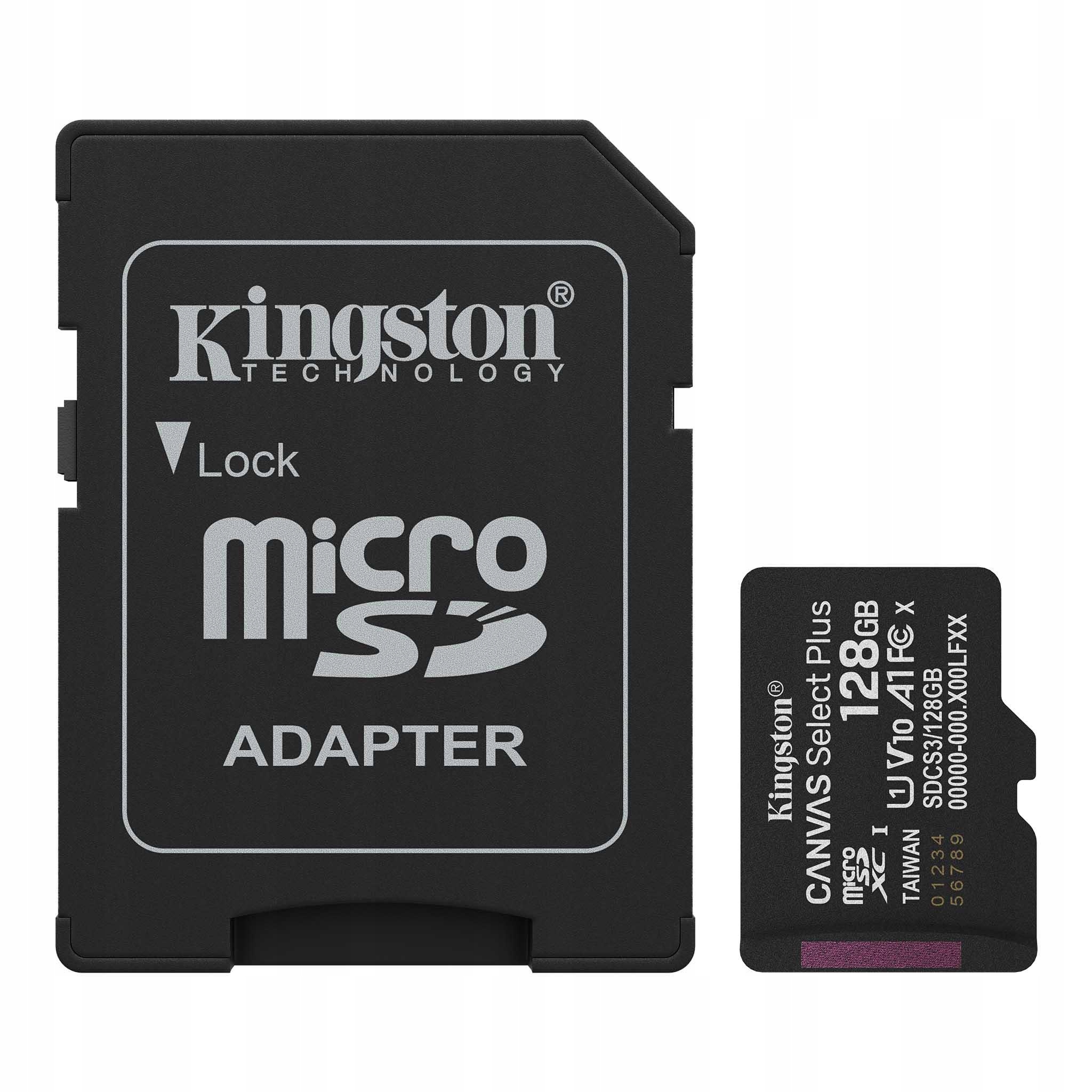 Kingston Microsdxc Karta Pamięci Adapter Do Smartfon Laptop Tablet 128GB