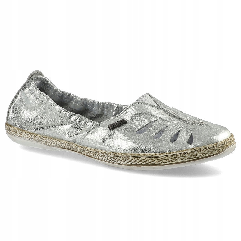 Stříbrné espadrilky Lemar Dámské kožené boty
