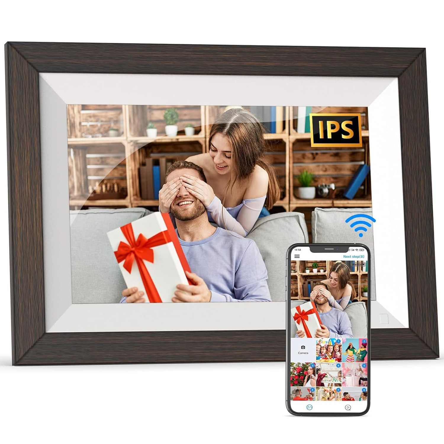 Fotky Wifi Frameo 10.1" Digitální Rámeček Na Fotografie 16GB Paměti Dárek