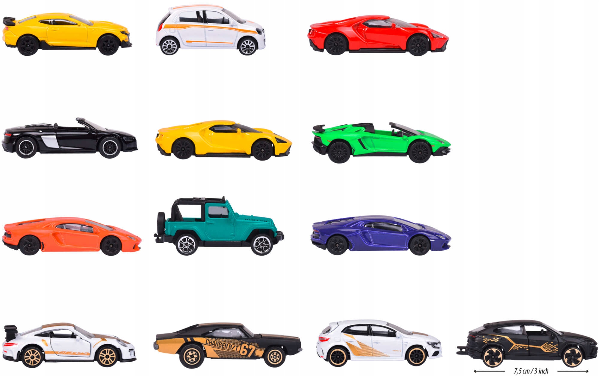 PREZENTOWY ZESTAW POJAZDÓW SPORTOWYCH METALOWYCH 13 SAMOCHODÓW Kod producenta 212054032