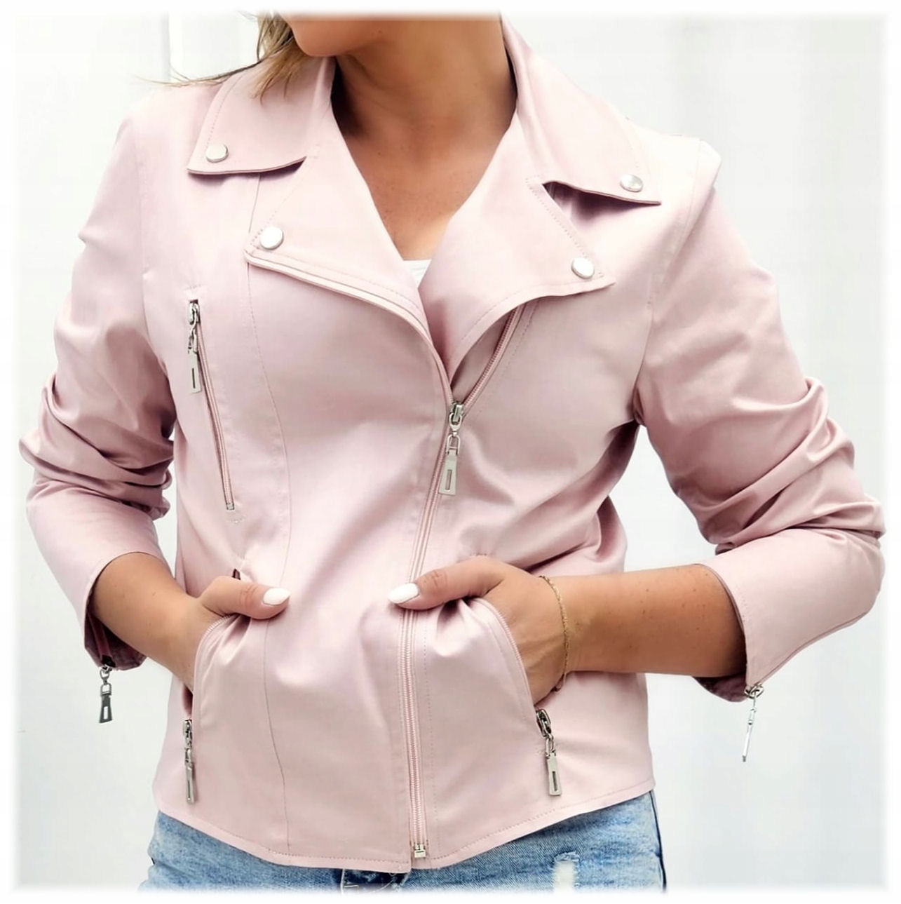 Kurtka Ramoneska Holi kolor Pudrowy Róż rozm. 36