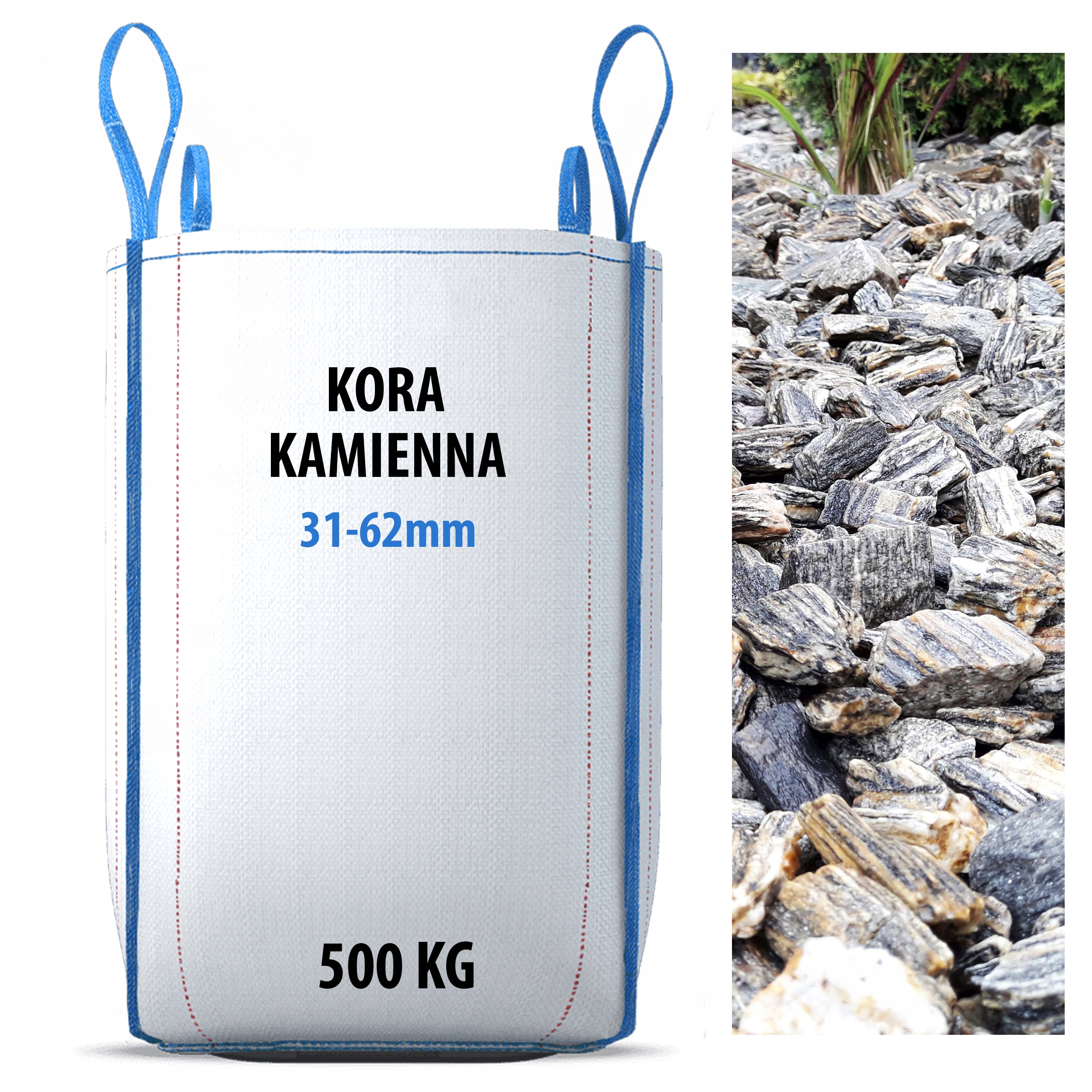 

Kamienie Ogrodowe Kora Kamienna 3-6 Big Bag 500KG