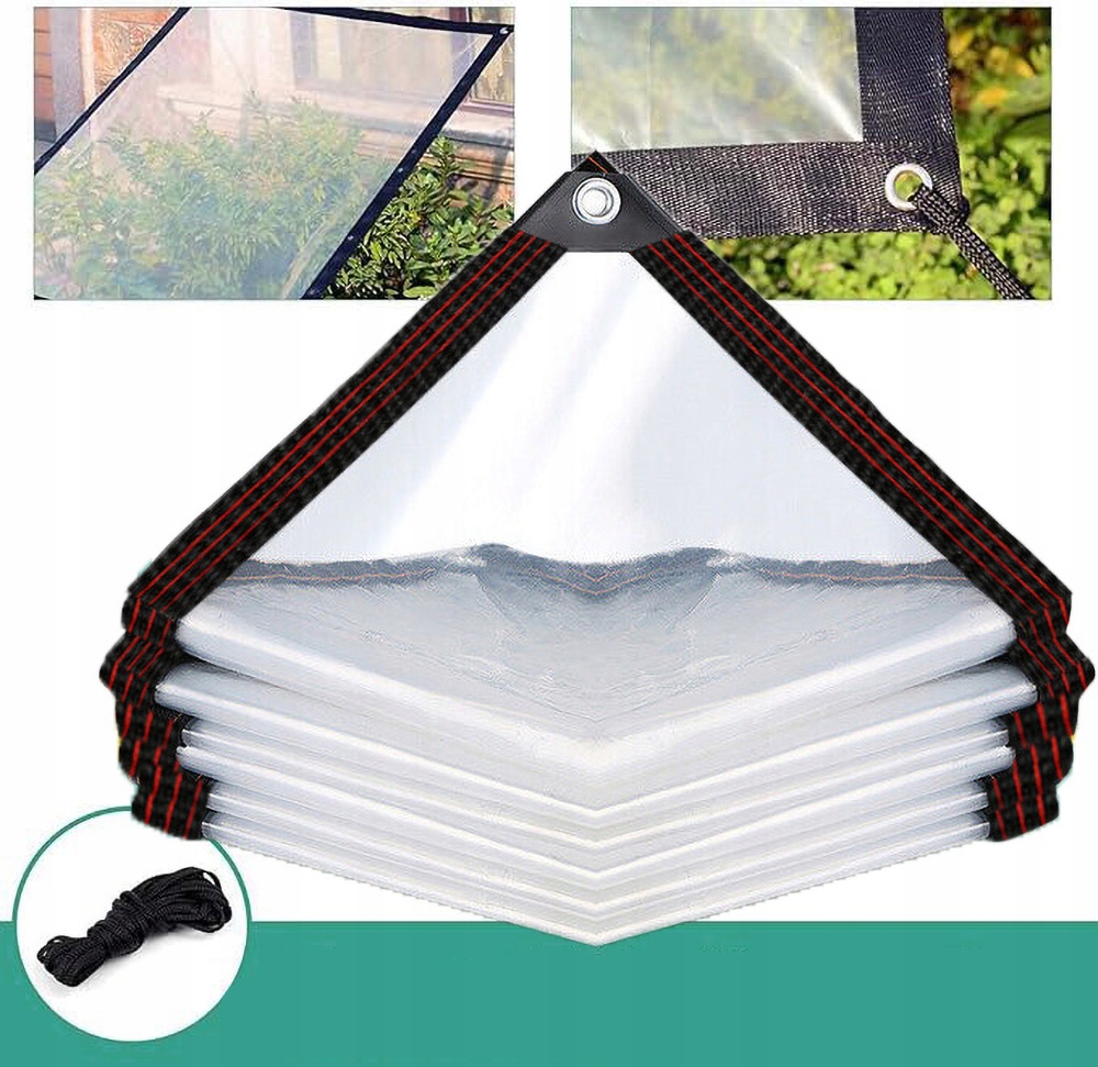 Plandeka Przezroczysta Ogrodowa Tarasowa Wodoodporna Z Oczkami Anty-uv 3X4M