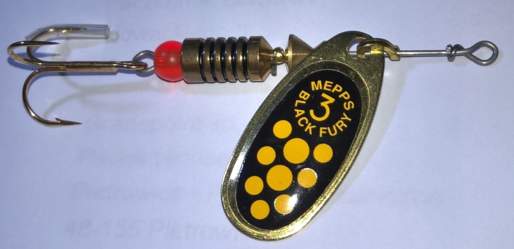 Błystka Mepps Black Fury 3/6,5g złoty.czar żółte k