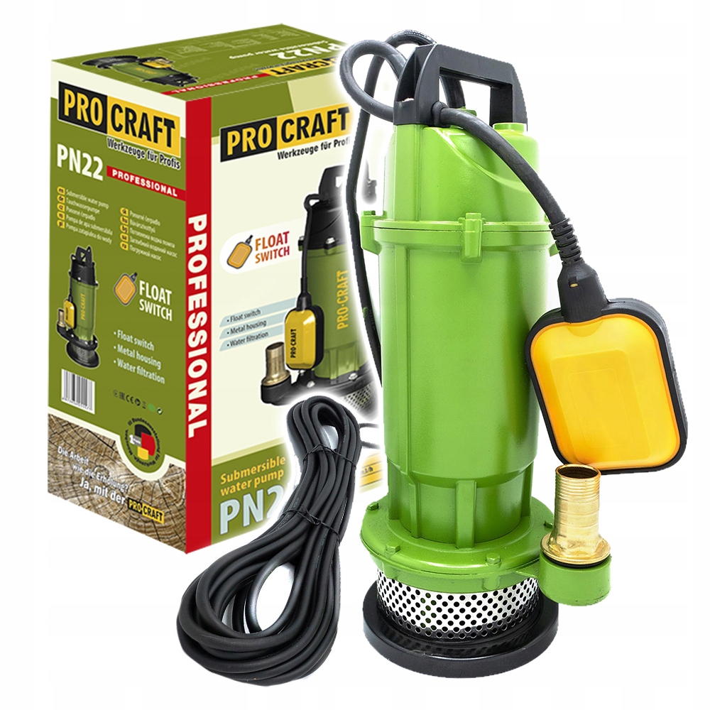 Ponorné čerpadlo na čistou a špinavou vodu Procraft PN22, 370 W 15000 l/h