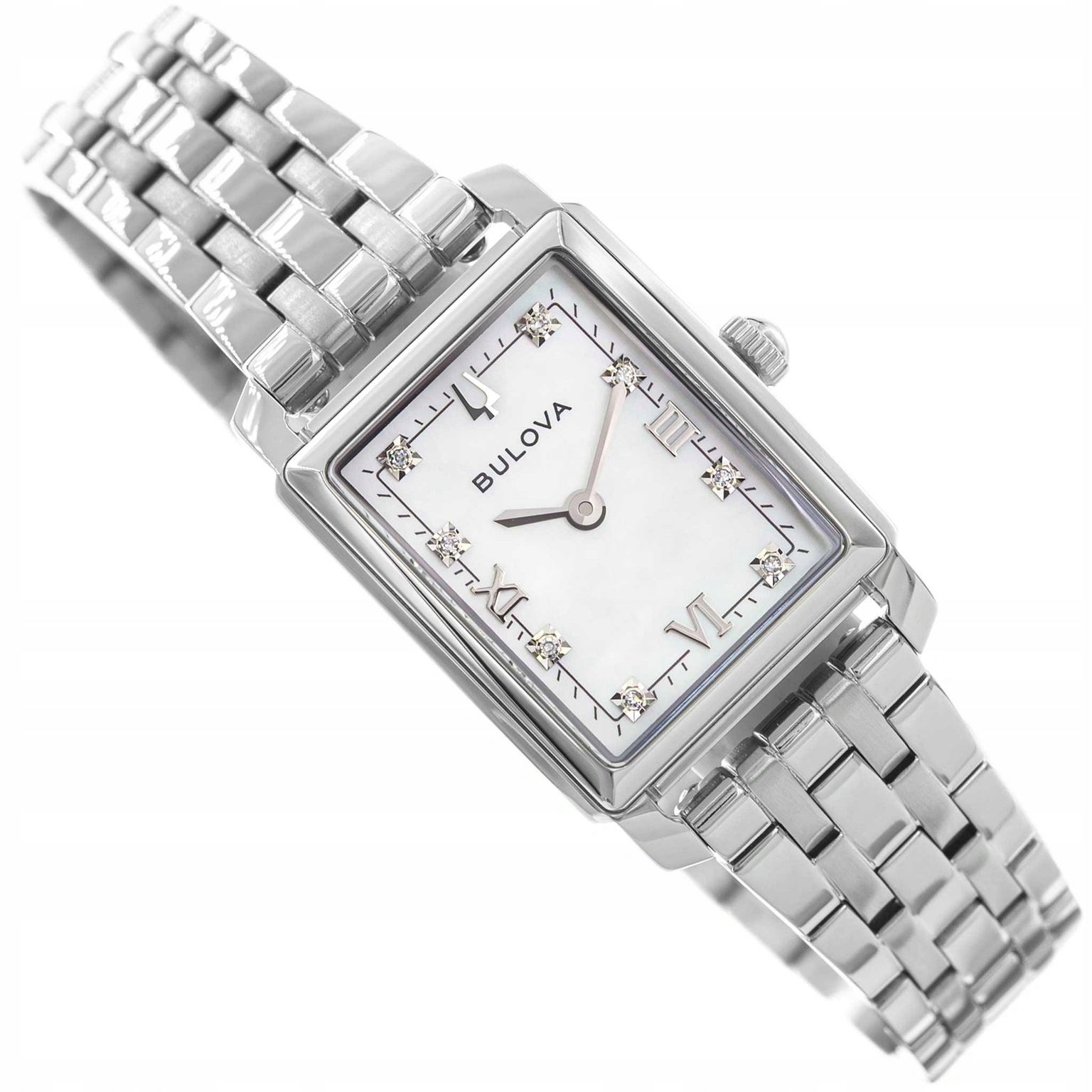 Damski Zegarek Bulova 96P244 Sutton Srebrny Na Bransolecie