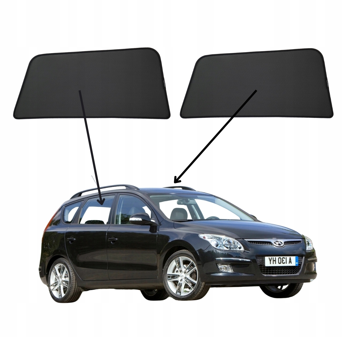 Protislnečné clony do Hyundai i30, 2007-2012, Combi, magnety, sada 2ks