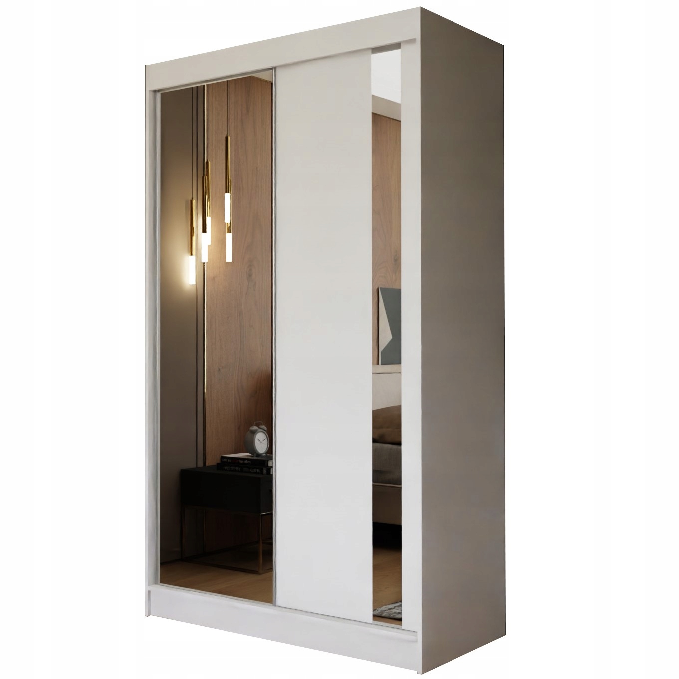 Skříň 120 cm se zrcadlem Skříň Dvoudveřová Bílá