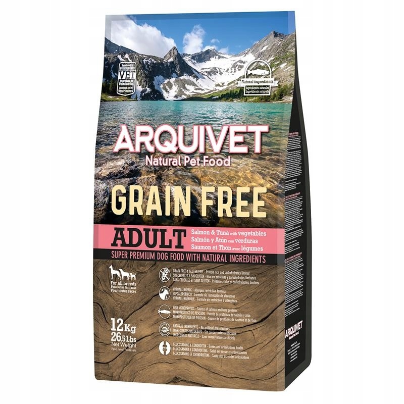 Arquivet Grain Free s lososem 12 kg