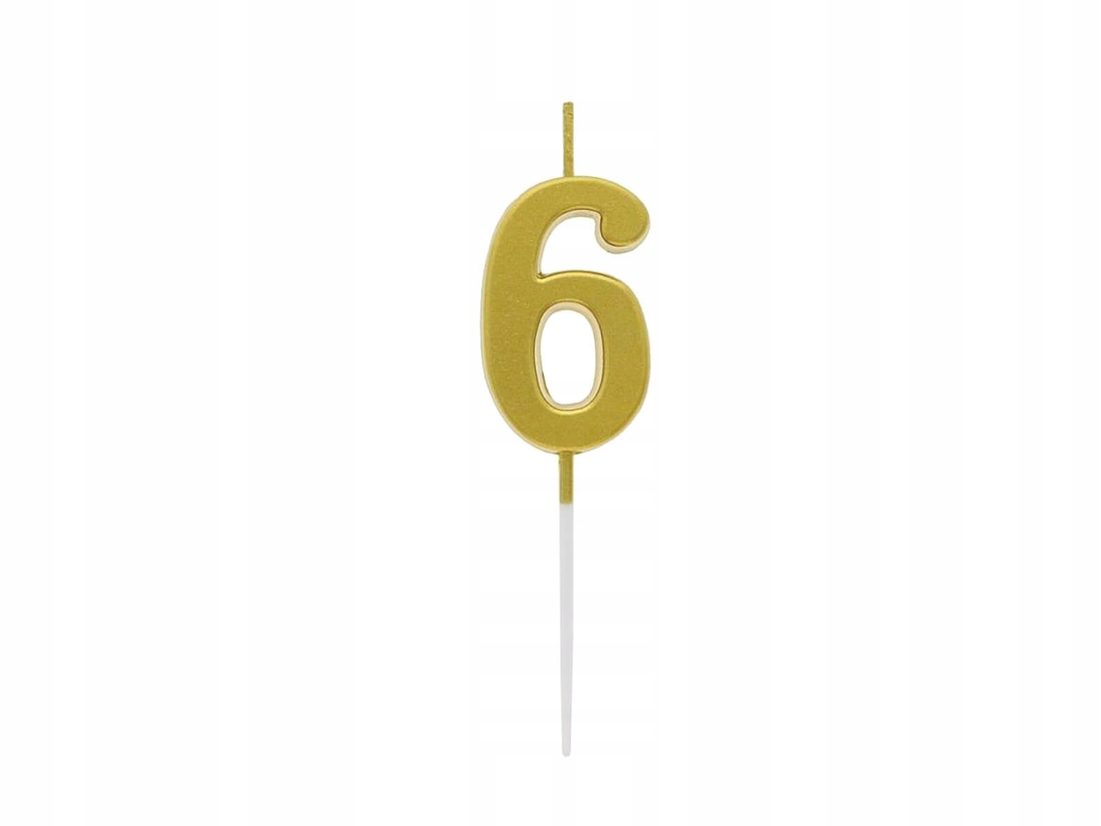 

Świeczka cyferka złota metaliczna 6 sześć 9,5 cm