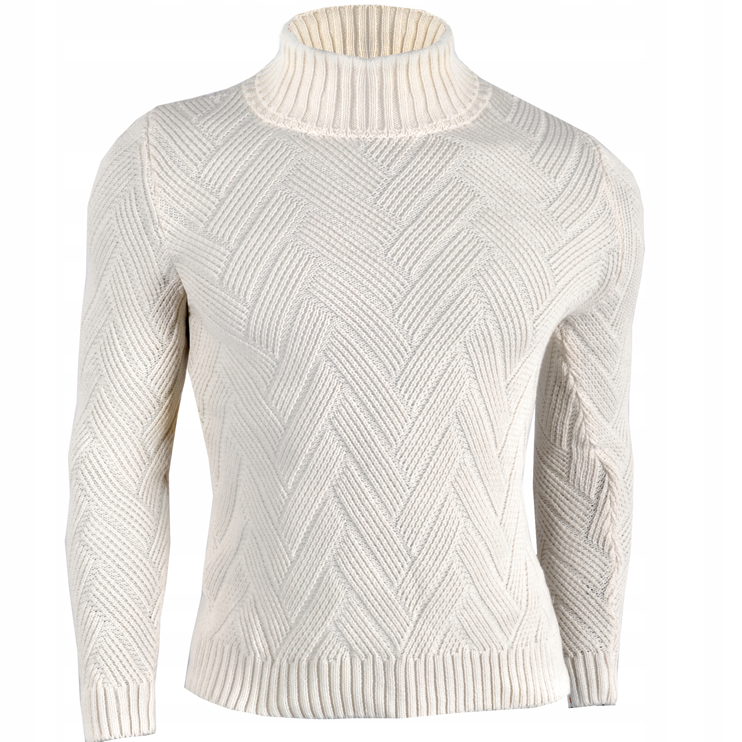 Pánský teplý svetr Rolák Stojáček Tlustý Slim Fit Pružný