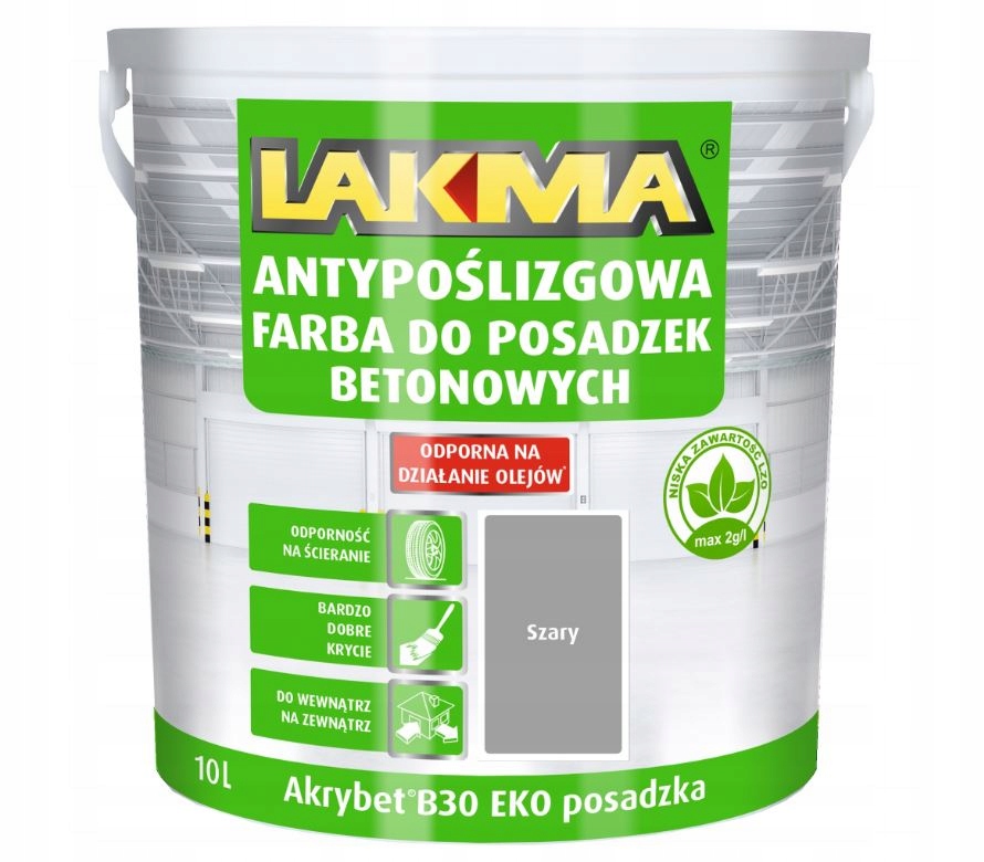 Farba Akrybet B30 Eko Posadzka Szara Lakma 10 L