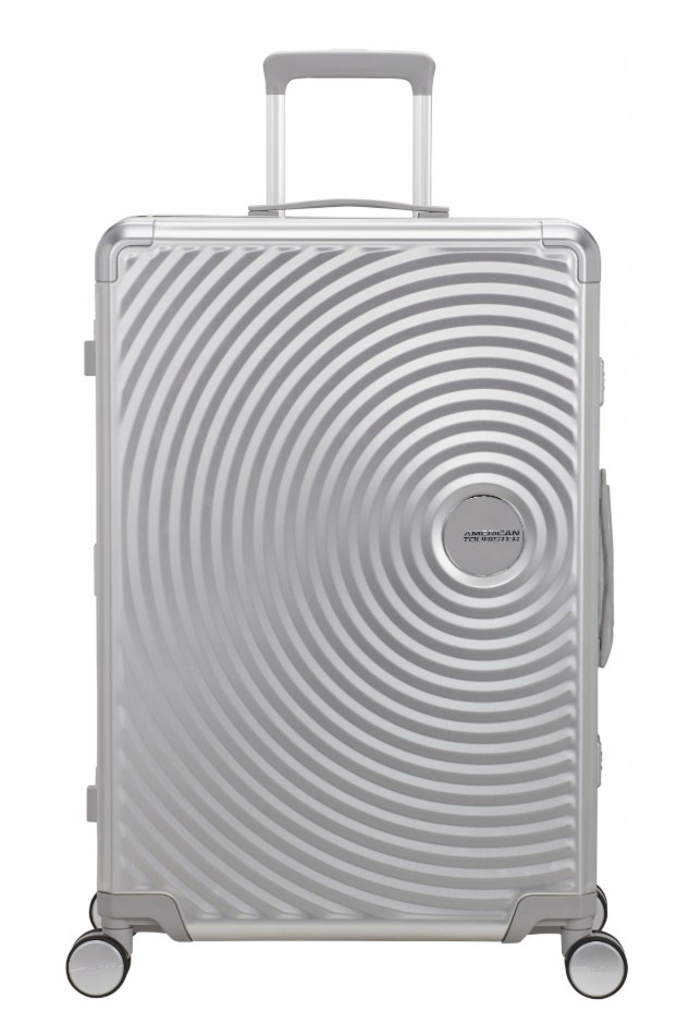 Velký hliníkový kufr American Tourister Soundbox Alu 77 cm Tsa stříbrný