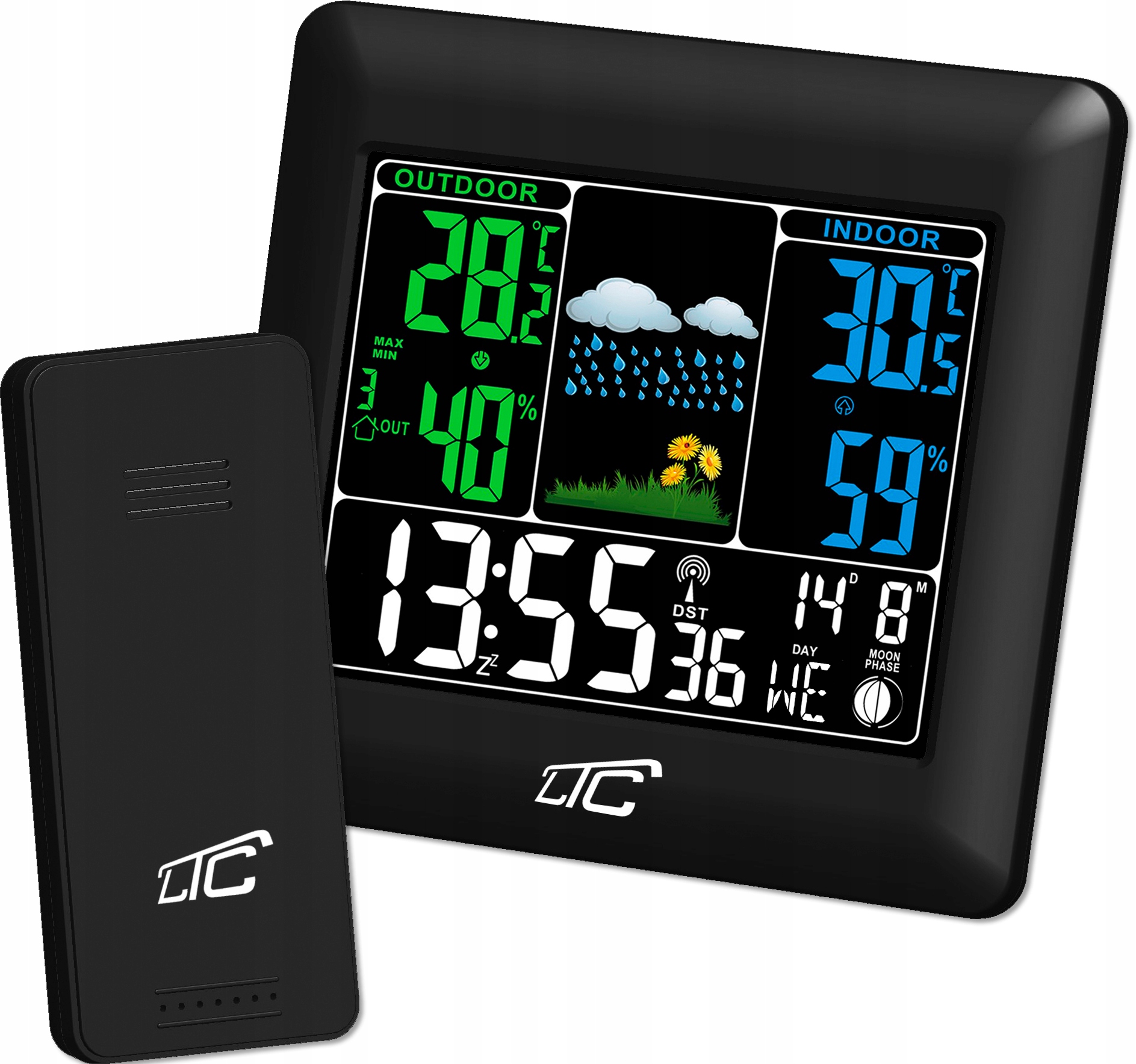 DOKŁADNA STACJA POGODOWA BEZPRZEWODOWY TERMOMETR AUTOMATYCZNA DATA GODZINA