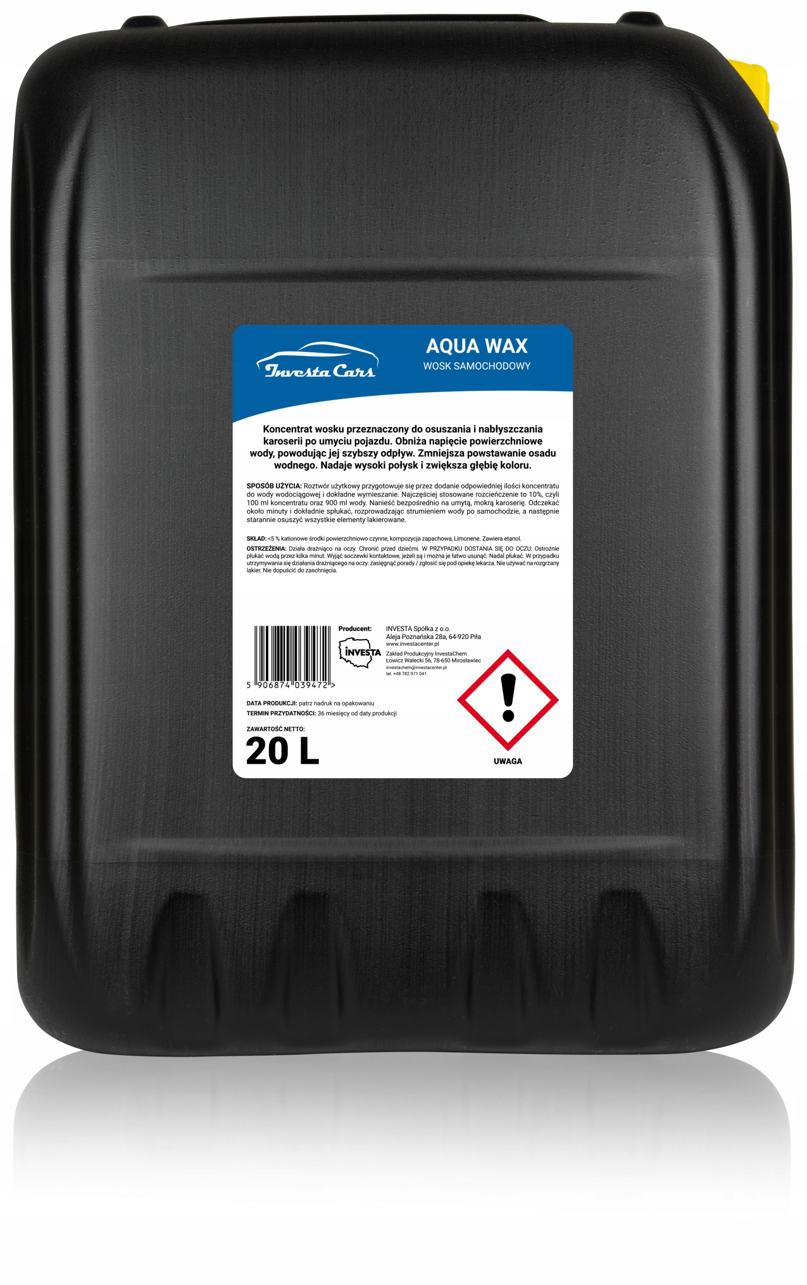 InvestaCars AQUA Qax автомобильный воск 20L