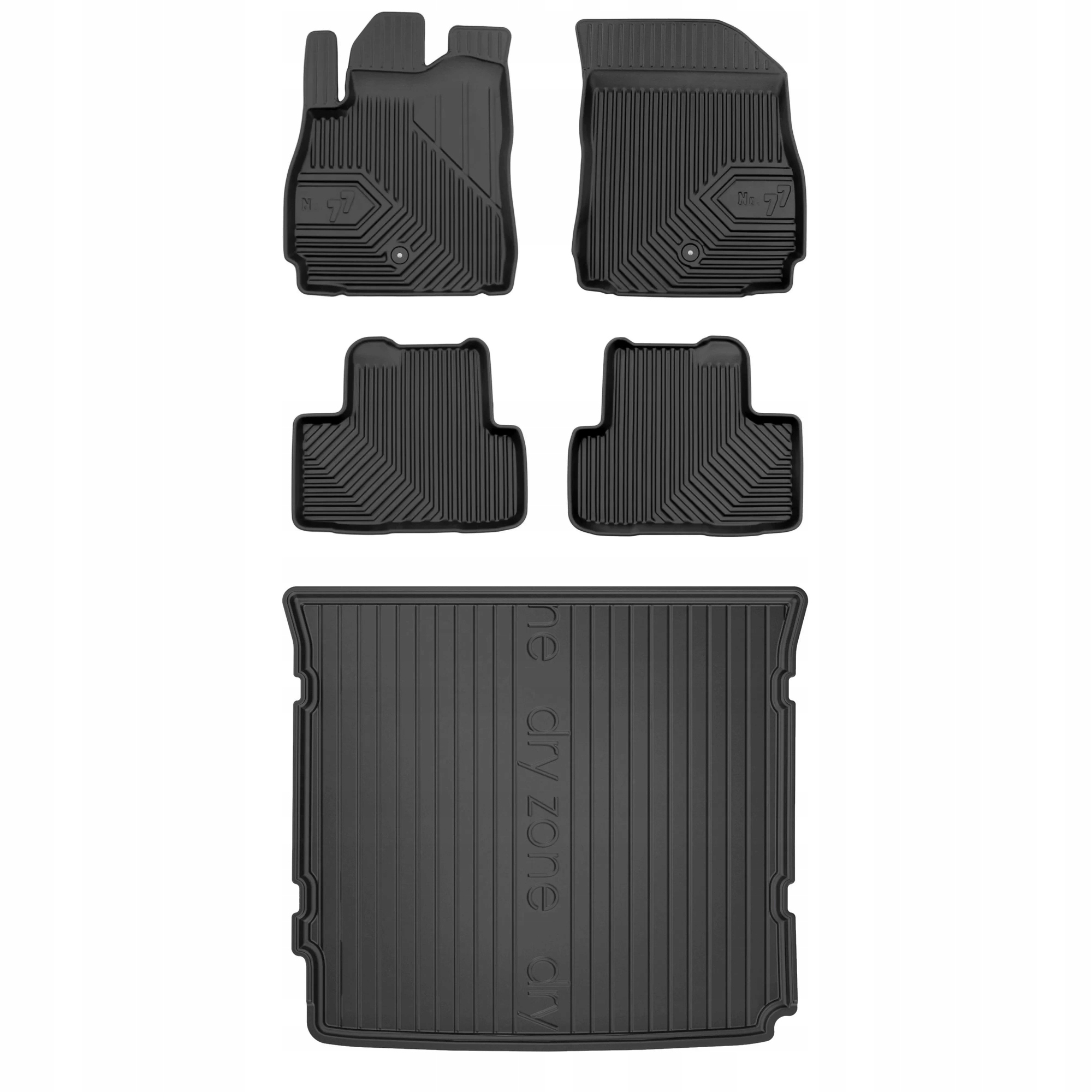 Gumová sada koberčekov a rohoží Chevrolet Orlando I 2010-2018 7 osobová, skladacia