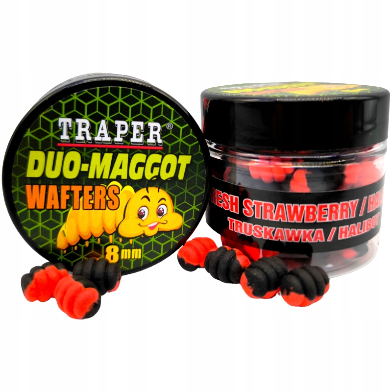 Wafters Traper Duo-Maggot Method Feeder 8mm 25g Truskawka Halibut Na Karpia