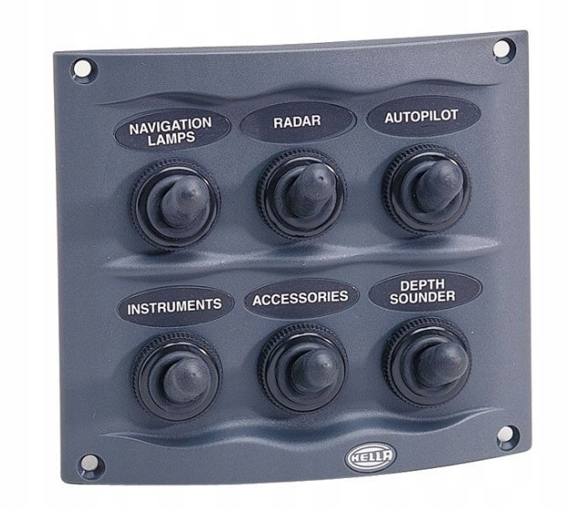Panel wodoodporny 6-przełączników szary Hella Marine PROMO