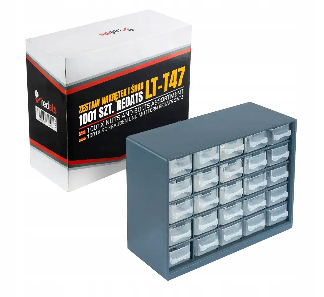Zestaw 1001szt Śruby Podkładki Nakrętki Organizer Śrubki