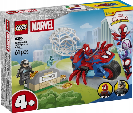 Lego Heroes Spidey na motocyklu kontra Rhino 11206