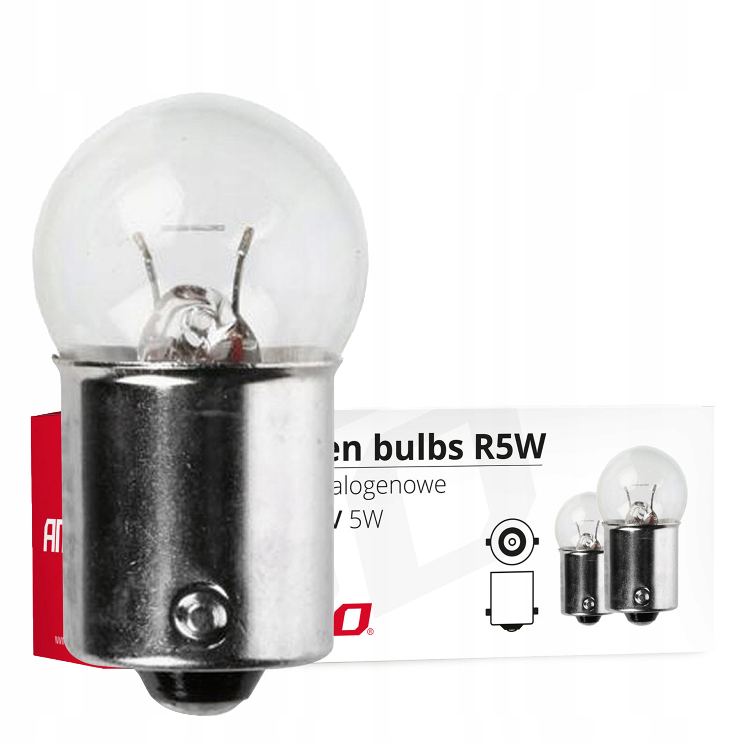 Żarówki halogenowe R5W BA15s 12V 5W 10 szt. Amio postojówka