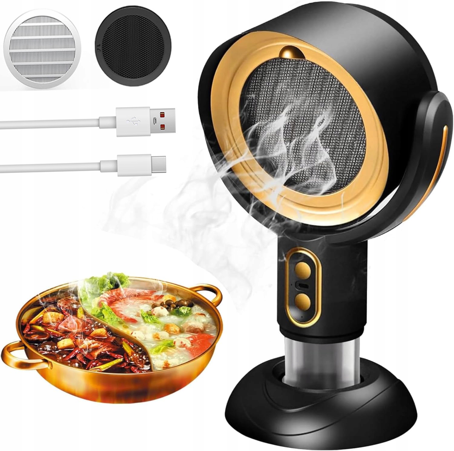 Mini Okap Kuchenny, Duża Siła Ssąca, 2-BIEGOWY Wentylator Wyciągowy Do Bbq