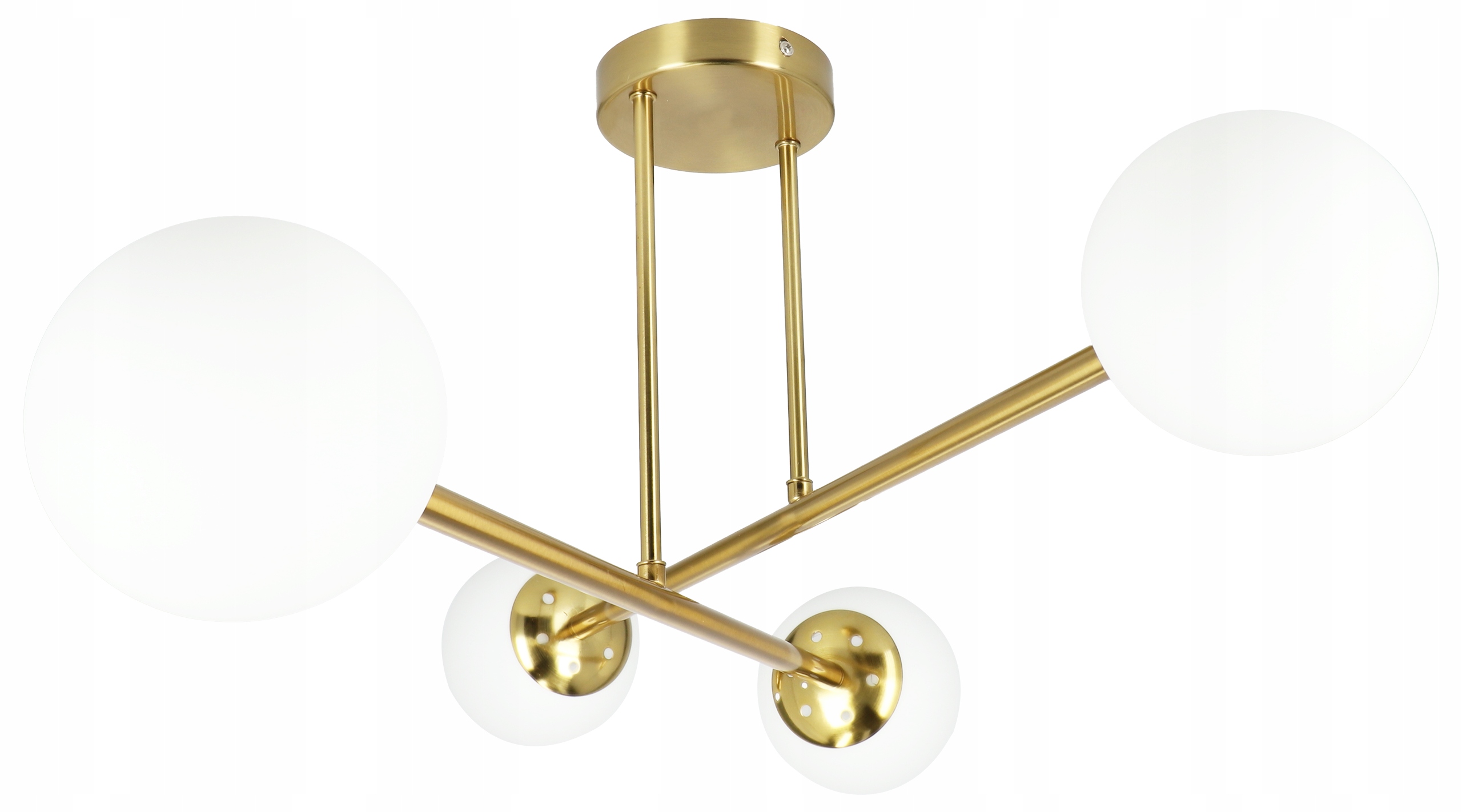 Závěsná stropní Led lampa Loft 4x E27 Bílá koule na omítku Skleněný obývací pokoj