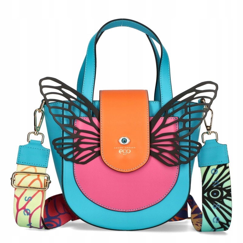 Ego Bosca Dámská Kožená Kabelka Kufřík S Odnímatelnými Křídly A Dvěma Pásky S Logem