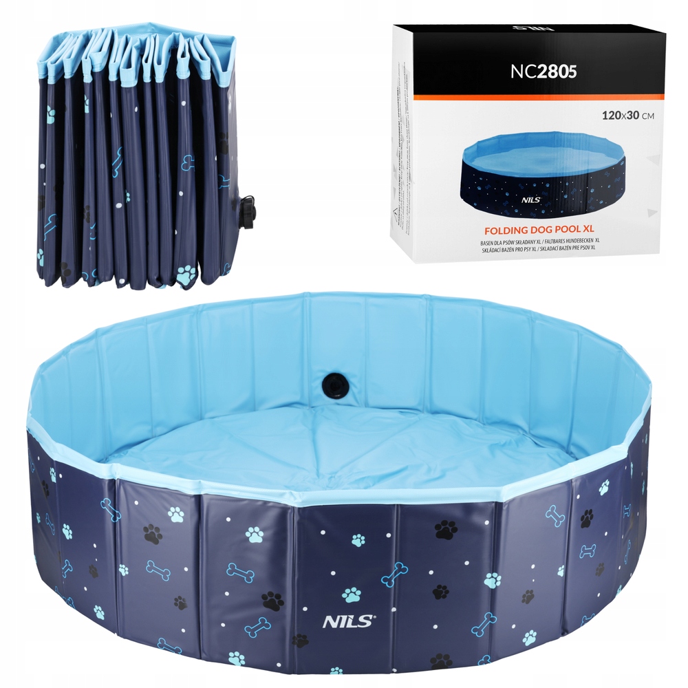 Levně Skládací bazén pro psy a zvířata do zahrady 120x30 cm Kotec pro ochlazení a mytí