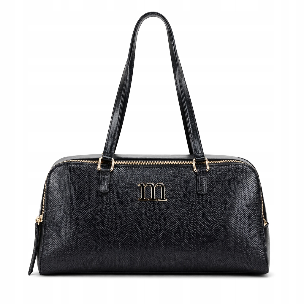 Monnari Dámská kabelka Klasická Černá Kůže Eko Had Elegantní Premium