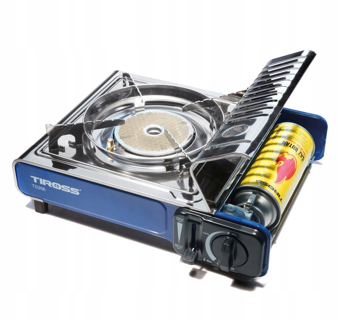 Kuchenka turystyczna przenośna Tiross TS-266 srebrna 1650W na wkład kartusz