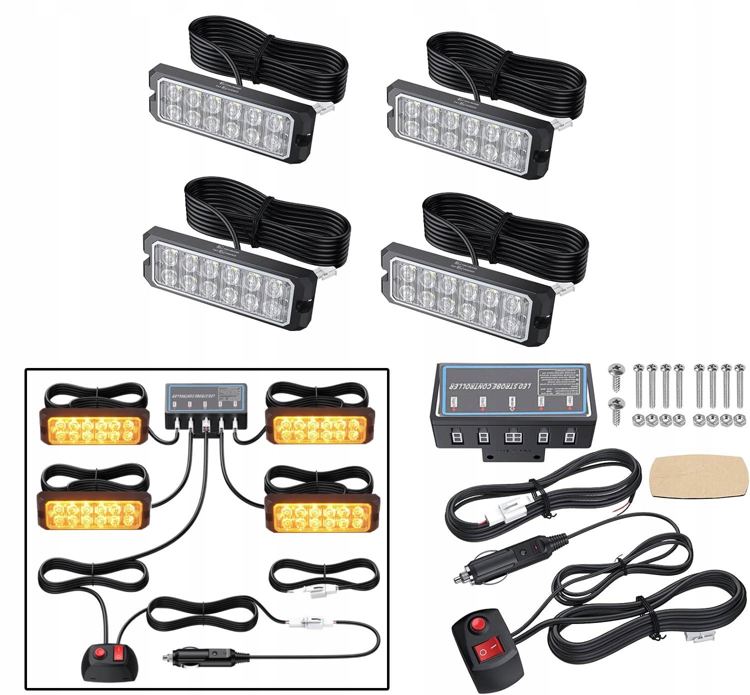 Led Výstražné Lampy Autopřepravník Pomoc Stroboskopy Kohout Pro Atrapy Oranžové