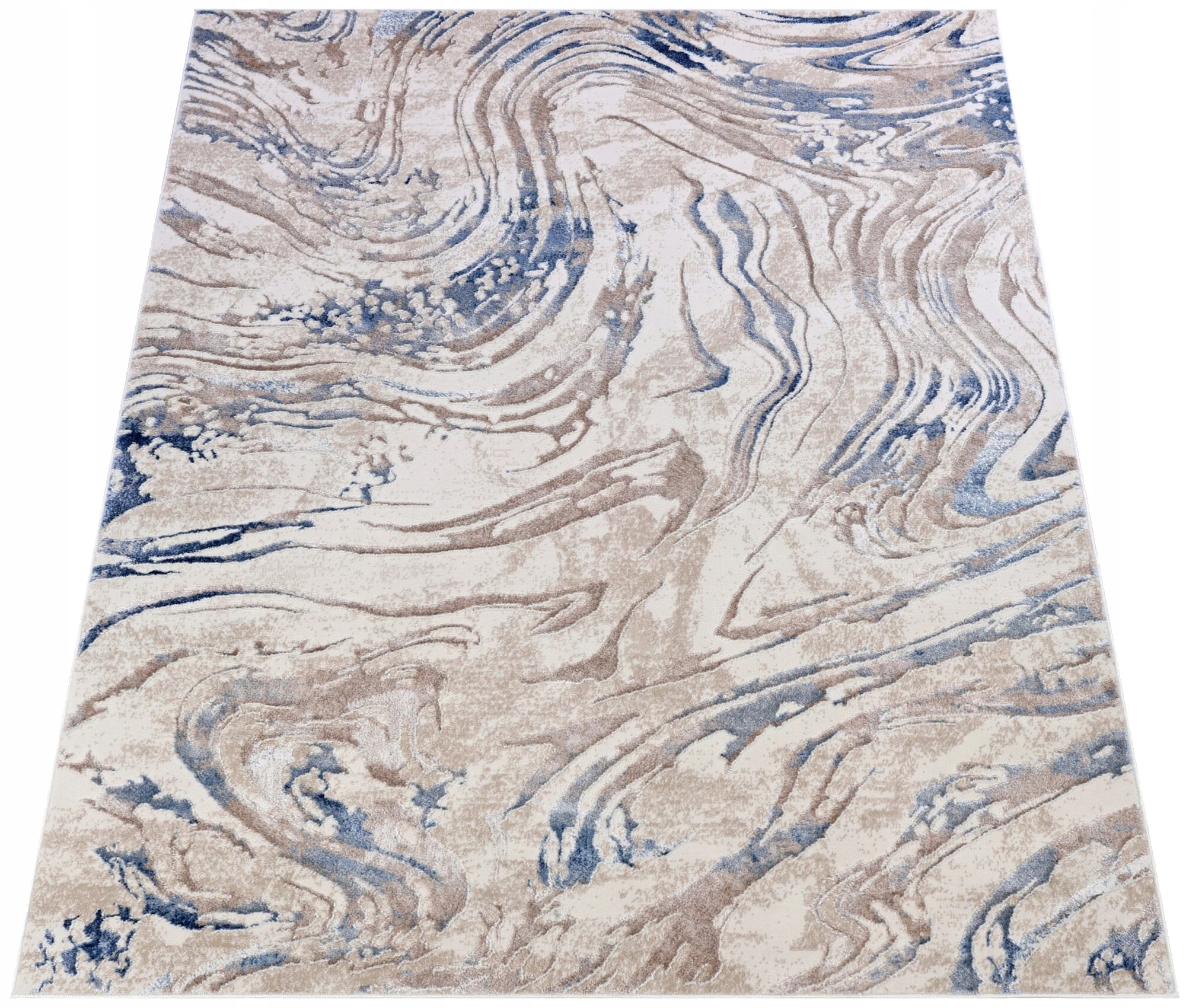 Koberec Komo 200x300 Stylový Moderní s Leskem béžový modrý w03