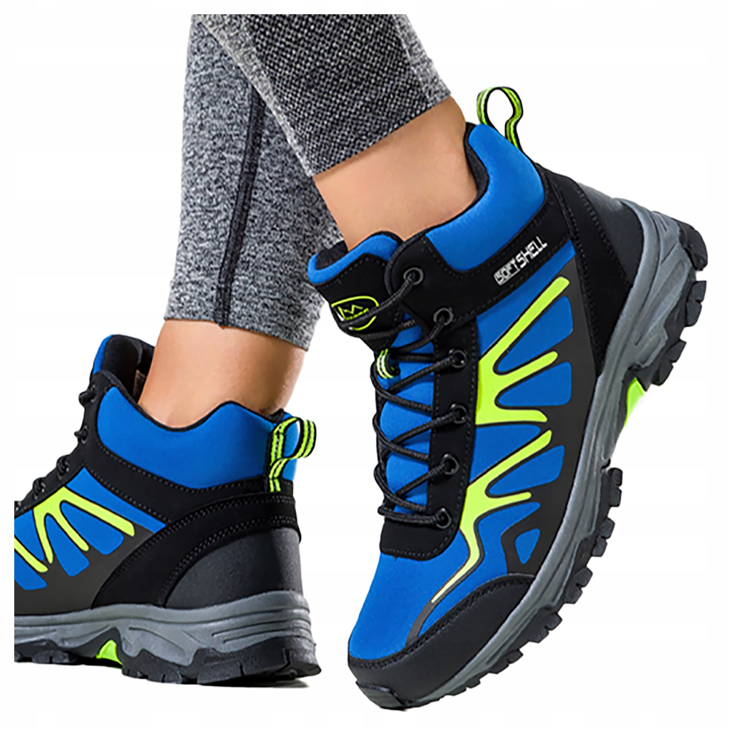 Modré Trekingové Sportovní boty Softshell Vysoké Šněrovací velikost 36