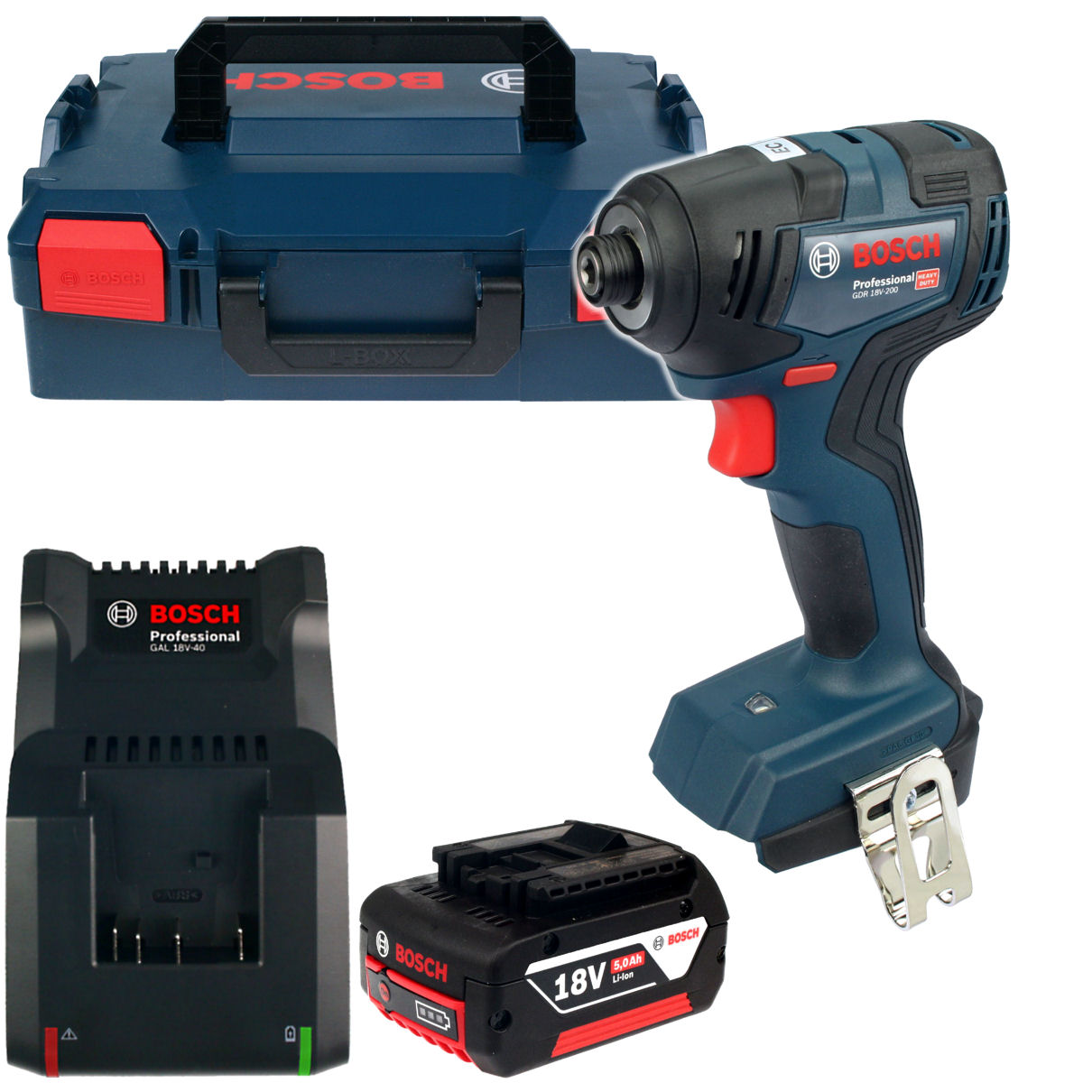 KLUCZ UDAROWY GDR 18V-200 BOSCH L-BOXX 1x5,0Ah