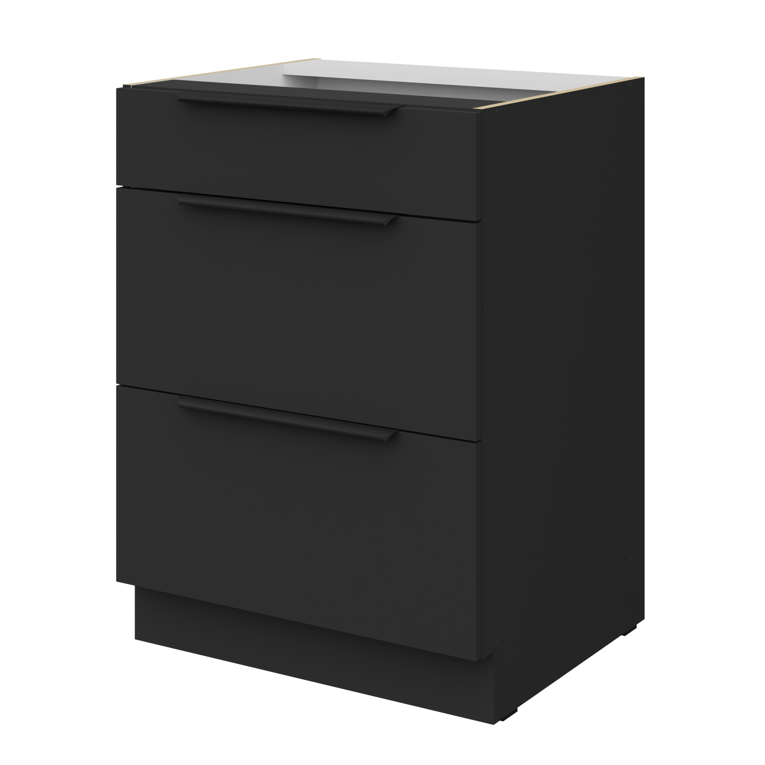 Kuchyňská skříňka s zásuvkami Premium Box 60 cm, kuchyňská skříňka Černá matná